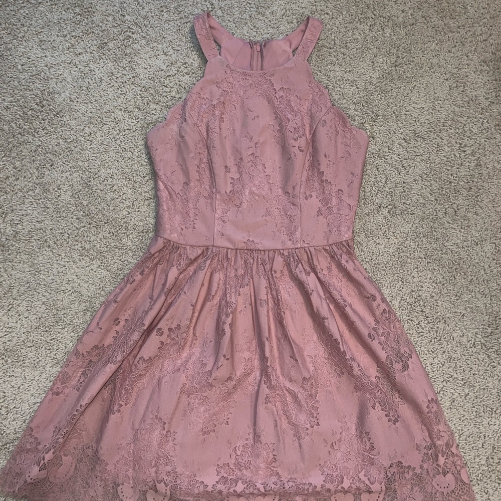 Altar’d State Pink Lace Fit & Flare Dress – Size M